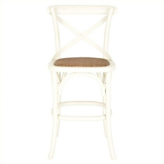 Safavieh Franklin Oak Wood 24" Counterstool in Ivory