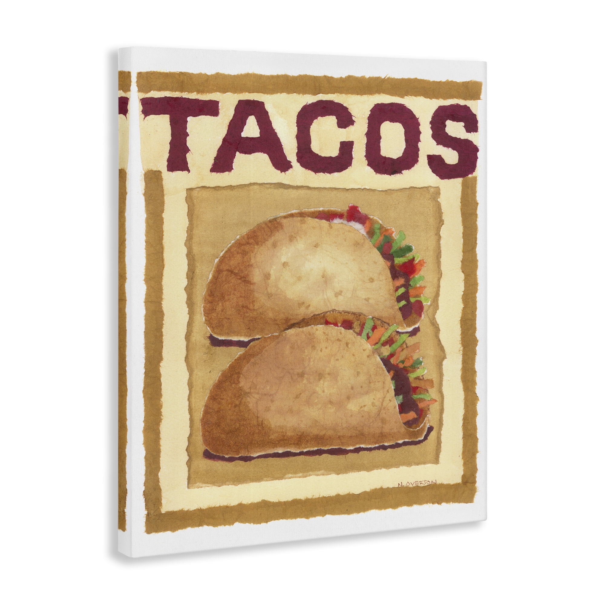 Stupell Industries Traditional Tacos Duo Food & Beverage Painting Gallery Wrapped Canvas Art Print Wall Art, 30 x 40