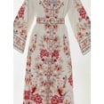 thumbnail image 3 of Printed Long Sleeve Maxi Dress with Belt, 3 of 6