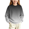 thumbnail image 2 of Gradient Knit Sweater for Girls Boys Crew Neck Long Sleeve Fall Winter Casual Pullover,5-16Years, 2 of 7