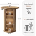 thumbnail image 2 of Tribesigns 35.4" Round Bar Table with 3-Tier Hidden Storage, Rustic High Top Cocktail Table with Slide Door for Small Spaces, Kitchen, Parties (1, Brown), 2 of 6
