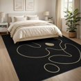 thumbnail image 3 of ODIKA 8'x10' Washable Area Rug Black Beige Abstract Curves and Shapes Elegant Minimalist Design with Fluid Lines for Living Room, Under Sectional, Family , Durable, Non-Slip, 3 of 7