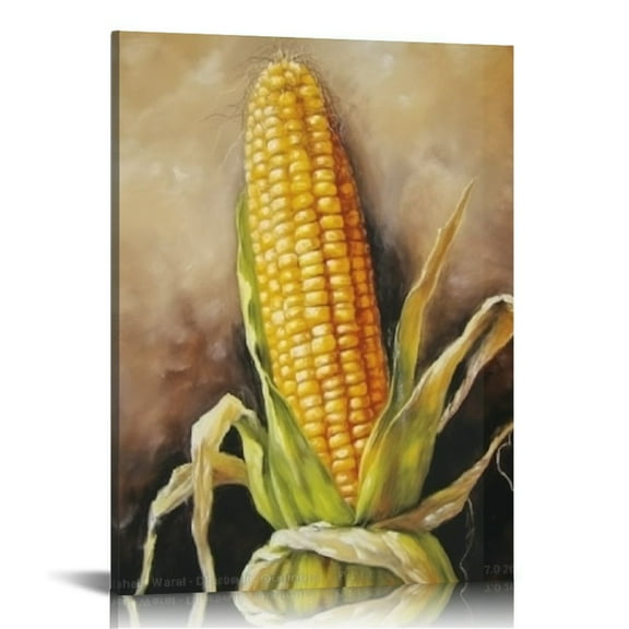 SHERONV Corn Cob Fine Art Aesthetic Poster & Print Wall Painting for Home Decor, Canvas Art for Living Room Bedroom Office 12x16 in