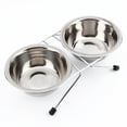 thumbnail image 2 of Ensemble de Bols pour Animaux de Compagnie Double Bols en Acier Inoxydable Double Bols en Acier Inoxydable Mignon Double Double Bols en Acier Inoxydable Chiot Chat Nourriture pour Animaux de Compagnie Bol d'Eau Plat Support en Fer, 2 of 8