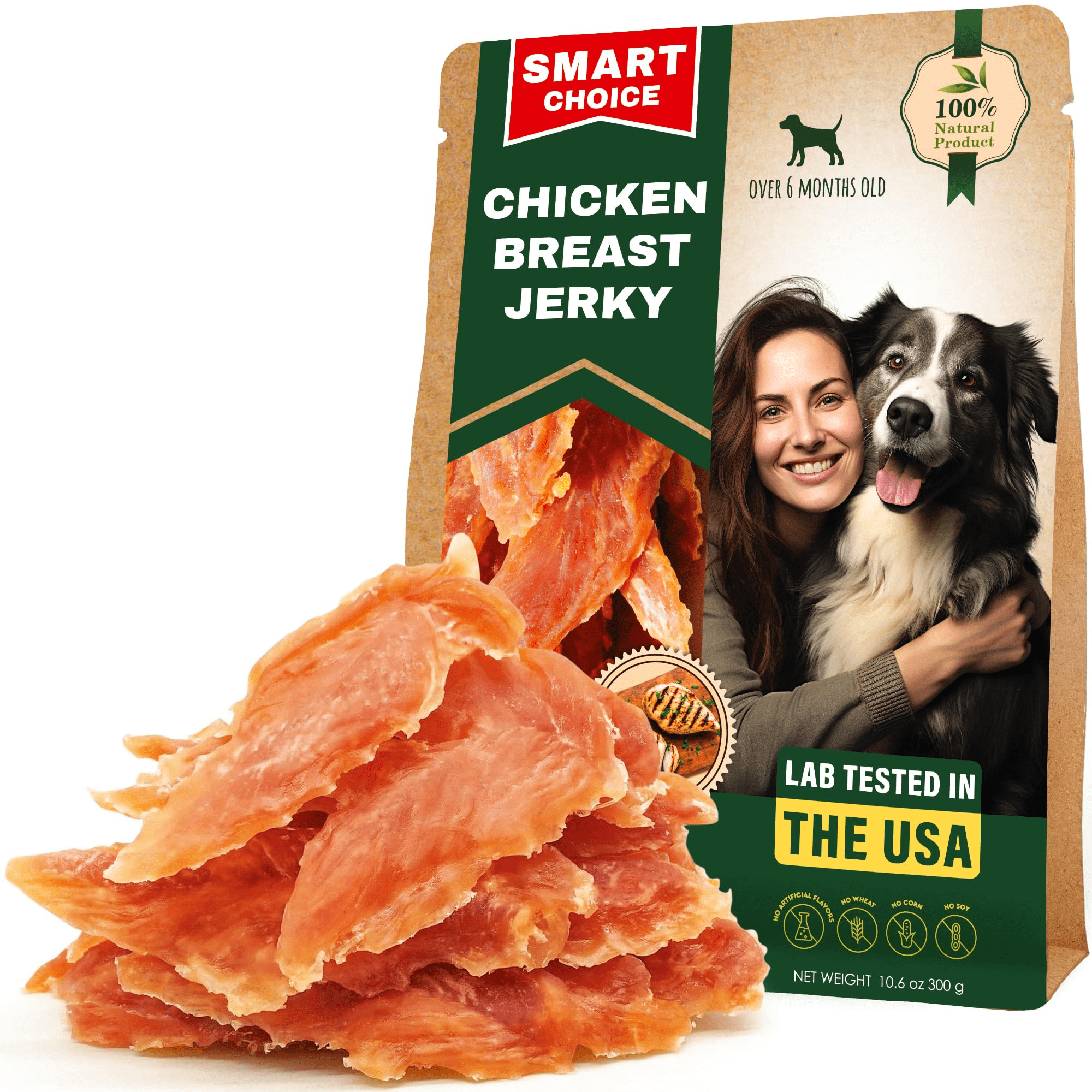 Beloved Pets Chicken Jerky Dog Treats 10.6 OZ - All Natural Snacks for Large & Small Dogs - Grain Free and High Protein Meat