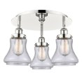 thumbnail image 2 of Innovations Lighting  Bellmont - 3 Light 18" Flush Mount Polished Nickel/Seedy, 2 of 5