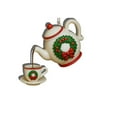 thumbnail image 3 of Christmas Teapot Ornament with Pouring Tea Effect – Vintage Tea Cup Pot Holiday Decoration with Holly & Red Berries – Festive Gift for Tea Lovers, 3 of 3