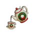 thumbnail image 3 of Adorno navideño vintage con efecto de té vertido - Decoración festiva de acebo y bayas para amantes del té, árbol y repisa, 3 of 3