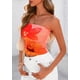 thumbnail image 4 of Top Bandeau PRETTYGARDEN Sin Tirantes Floral Y2K para Mujer Naranja, 4 of 8
