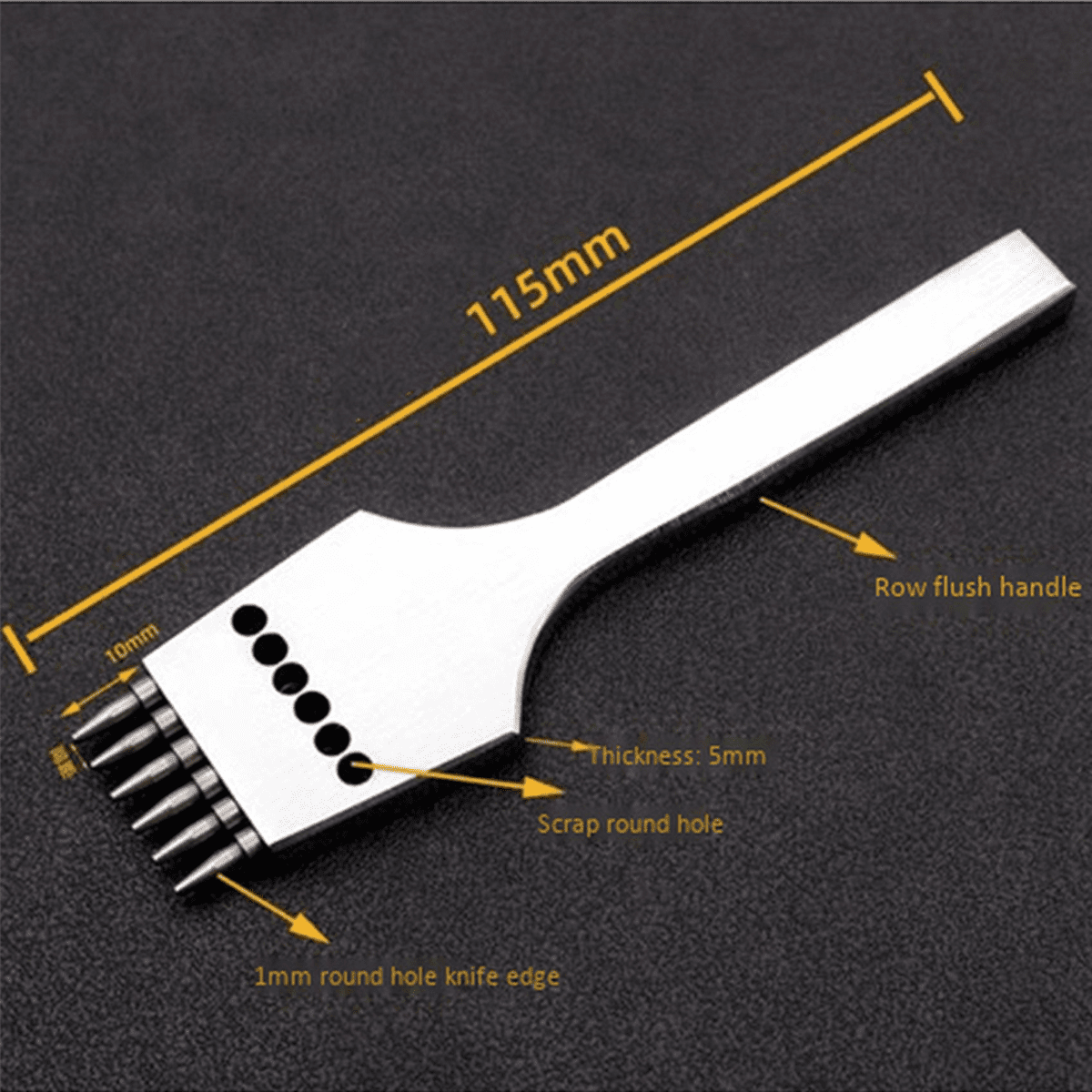 18Pcs 4mm Leather Craft Round Hole Leather Puncher Detachable Seam Punching Chisel Tool/Set