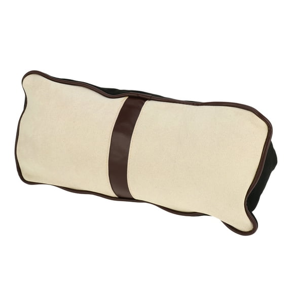 Unique Bargains All-Season Car Headrest Lumbar Support Neck Pillow Cushion Memory Foam Support Ergonomic Design 19x42x10cm Suede Beige 1 Pc