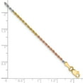 thumbnail image 2 of TheJewelryHut Designer 14k Tri-Color 1.75mm Diamond-cut Rope Chain Anklet, 2 of 2