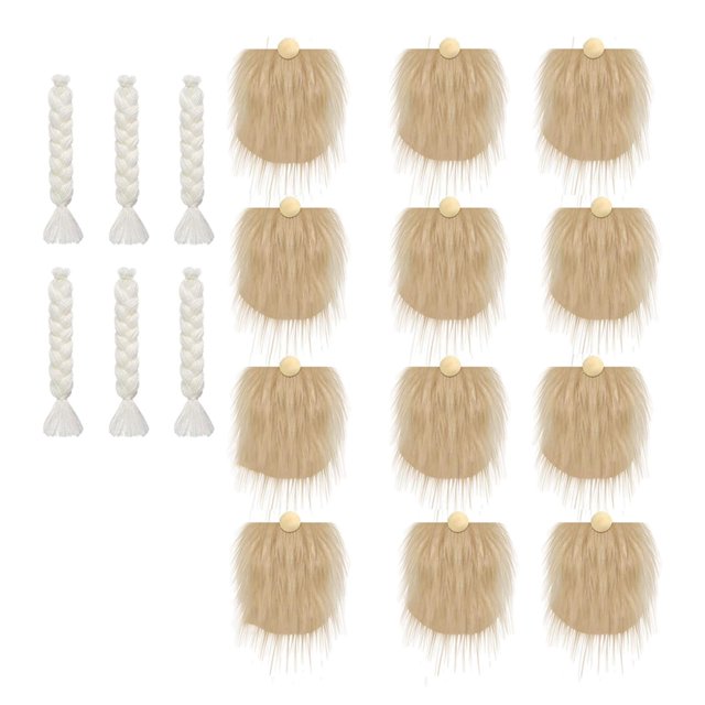 Precortado de tela de piel sintética Gnome Beard Costume Crafting Supplies Caqui Zulema Barba de gnomo de piel sintética
