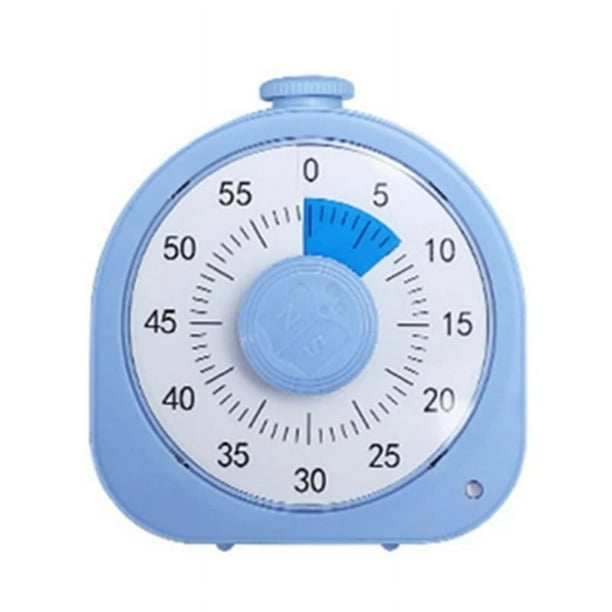Temporizador visual de 60 minutos con súper cuenta regresiva, adecuado para niños y adultos, mecánico (azul)