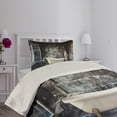 thumbnail image 4 of Ambesonne Retro Quilted Coverlet 2 Pcs, Flower Bouquet in Vase, Twin Size, White Brown Grey, 4 of 5