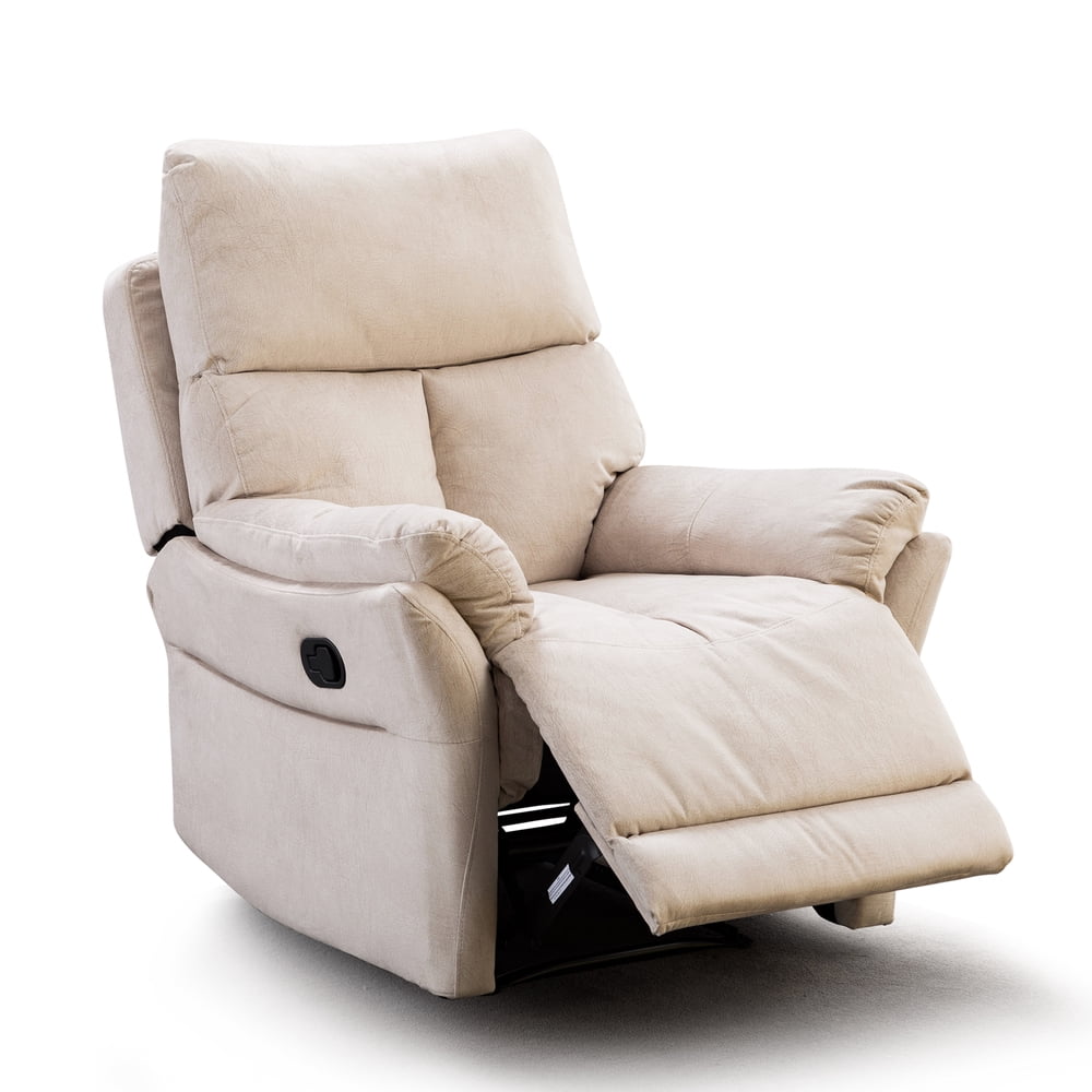 VIK Manual Fabric Glider Recliner Chair for Elderly, Single Lounge Sofa