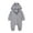 Gray, variant on Fesfesfes Newborn Neutral Baby Bodysuit Spring And Clothes Cute Cartoon Zipper Comfortable Hooded Rompers Under 10$