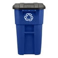 thumbnail image 2 of Rubbermaid Commercial Products 50 Gallon Rollout Trash Can, Blue, 2 of 6