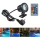 thumbnail image 1 of Foco de piscina de 5 W con control remoto, 4 modos, RGBW, IP68, 85-265 V, foco LED para acuario, lámpara subacuática, iluminación sumergible, proyector exterior para estanques, fuentes, lagos y parque, 1 of 5