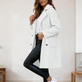 thumbnail image 2 of KICILVS Long Sherpa Jacket Women Fuzzy Button-Down Coat with Pockets Notched Collar Warm Winter Outerwear for Casual, 2 of 7