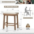 thumbnail image 6 of Summit Living 24 inch Wooden Counter Bar Stools Set of 4 for Kitchen, Faux Leather Backless Counter Stools, White, 6 of 10