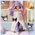 thumbnail image 1 of Pijama de felpa para niños de otoño e invierno, bata de Anime Sanrioed Cinnamoroll Melody Kuromi Kawaii Girl, linda ropa con capucha gruesa para el hogar, 1 of 5