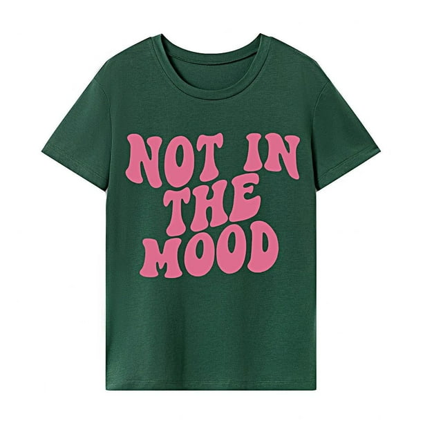 Camiseta de verano para mujer, ropa deportiva con cuello redondo