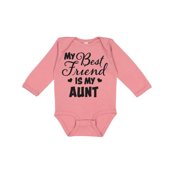 Inktastic My Best Friend is My Aunt with Hearts Boys or Girls Long Sleeve Baby Bodysuit