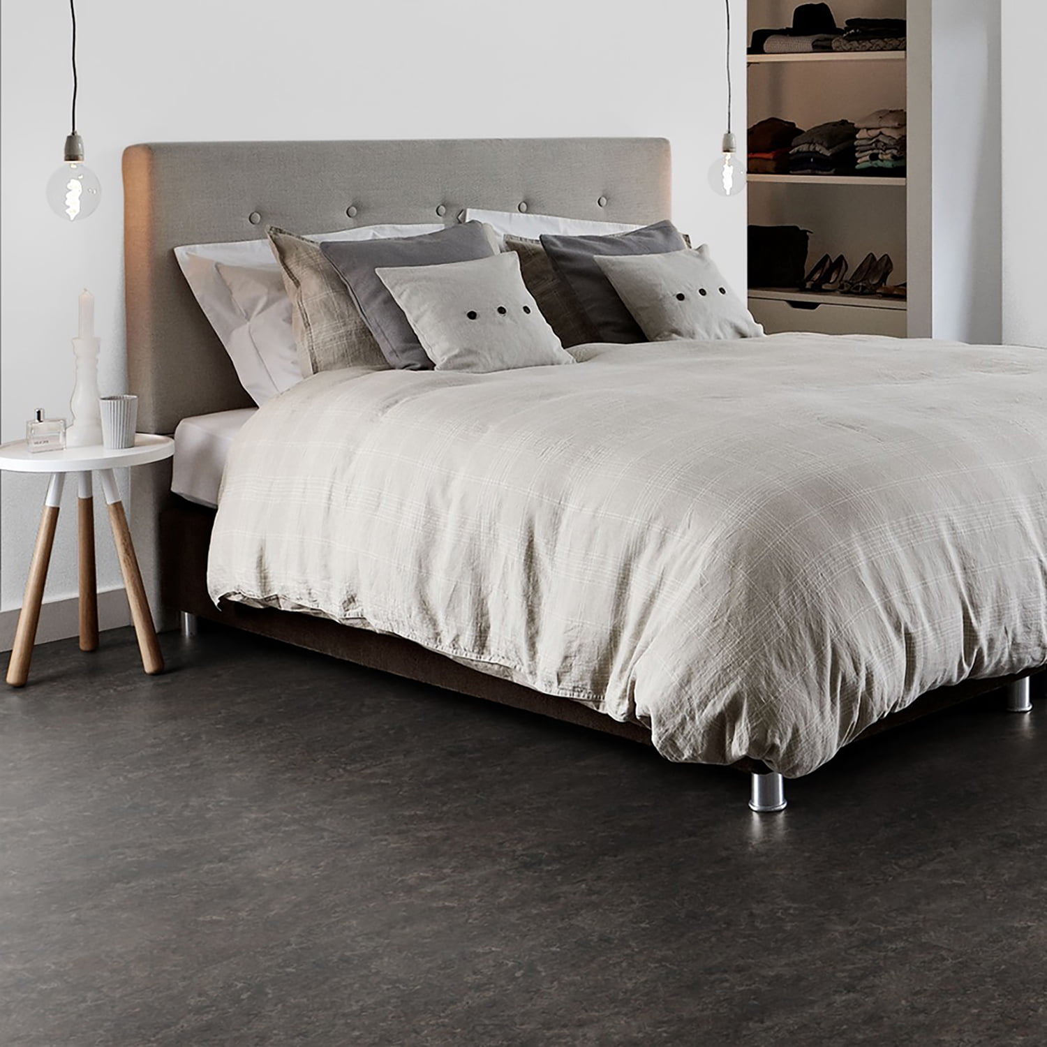 Forbo Flooring Marmoleum Cinch Loc Seal 11.81" x 11.81" Laminate Square in Dark Bistre 6.78 Sq ft