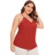 thumbnail image 3 of Camisola sin mangas con escote en V y ribete de encaje con tirantes finos para mujer, 3 of 6