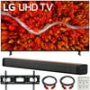 LG 75UP8070PUA 75 Inch Series 4K Smart UHD TV 2021 Bundle with Deco Home 60W 2.0 Channel Soundbar, 37"-100" TV Wall Mount Bracket Bundle and 6-Outlet Surge Adapter