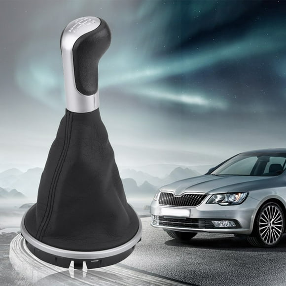 Pomo de palanca de cambios BuyWeek para Skoda Fabia M Roomster Negro 5 velocidades