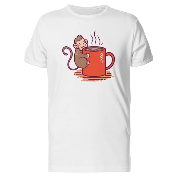 Monkey Clinging On Cup Tee Men's -Image by Shutterstock