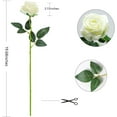 thumbnail image 2 of Morttic 12PCS White Roses Artificial Flowers, Realistic Single Faux Long Stem Rose Fake Silk Flower Bouquet for Party Home Wedding Arrangement Centerpiece Hotel Office Decor（White）, 2 of 6