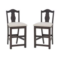 Linon 24" Jennie Indoor Wood Counter Stools Set of 2, Brown/Gray