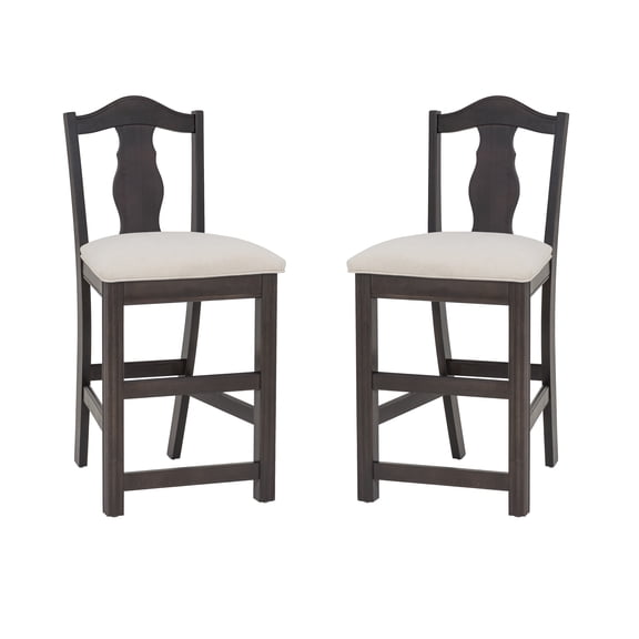 Linon 24" Jennie Indoor Wood Counter Stools Set of 2, Brown/Gray