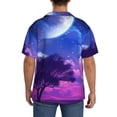 thumbnail image 3 of KLL Dreamy Colorful Starry Sky Print Men's Shirt Short Sleeve Button Down Summer Cuba Beach Shirts- XX-Large, 3 of 5