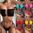 thumbnail image 2 of Caliente Sexy pliegues Bikini Mujer traje de baño Bandeau Bikini 2020 Mujer Micro traje de baño Mujer Push Up traje de dos piezas SummerGreenS, 2 of 3