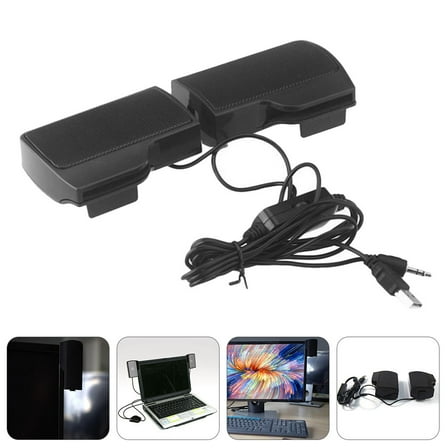 LOLIPPYY USB Computer Speaker Black with Clip on for Home Use Stylish Portable Music Loudspeaker