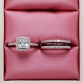 thumbnail image 5 of KDSJSXW Gold Rings That Don'T Tarnish Creative Women Set Zircon Ring Two Piece Creative Engagement Ring Set Hand Fashion Princess Engagement Ring Wedding Band Ring Set (Silver,8), 5 of 6