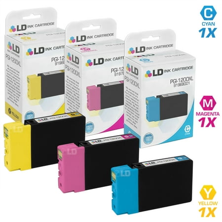 Compatible Replacements for Canon PGI-1200XL Set of 3 High Yield Ink Cartridges Includes: 1 9196B001 Cyan, 1 9197B001 Magenta, and 1 9198B001