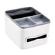 thumbnail image 3 of Caja de almacenamiento universal para reposabrazos de coche, organizador de pañuelos y portavasos para agua gris blanco, 3 of 9