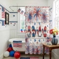 thumbnail image 3 of Independence Day Shower Curtain, 36" x 72", American Flag Gnome Red Blue Fireworks Wood Grain Waterproof Bathroom Curtain Washable Shower Curtain Set with 12 Hooks, 3 of 9