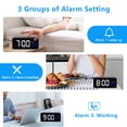 thumbnail image 5 of SZELAM Digital Alarm Clocks Bedside with Temperature Display Snooze Brightness Voice Control, 12/24hr, USB Battery Powered LED Alarm Clock with 3 Alarms for Bedside Bedroom Office Travel, Black, 5 of 7