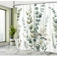 thumbnail image 2 of Ambesonne Green Shower Curtain, Leafy Atmosphere Eucalyptus, 69"Wx70"L, Pale Seafoam Slate Brown, 2 of 4