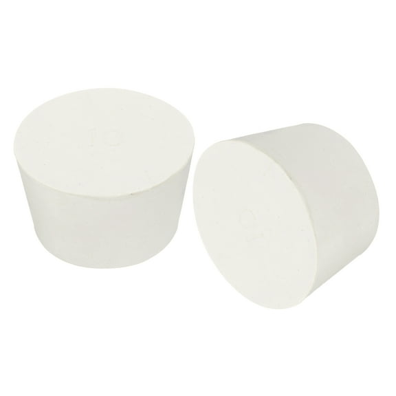 Tapered Shaped Solid Rubber Stoppers 43mm to 52mm, 2 Pack Lab Rubber Plugs for Sealing, White