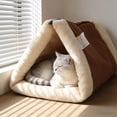 thumbnail image 4 of Cat Bed Mat 2 In 1 Tunnel Bed Cat Convertible Warm With Zipper Machine Washable Portable For Travel Cozy Retreat For And Comfort (coffee） Pet Baths for Outdoors Outdoor Pethouses on Poles Pethouse, 4 of 4