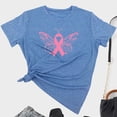 thumbnail image 1 of TIMIFIS T-Shirt Ruban Rose de Sensibilisation au Cancer du Sein pour Femmes T-Shirts Cancer du Sein Été Ample Imprimé Col Rond T-Shirt Manches Courtes Blouse Décontractée Automne/hiver, 1 of 5