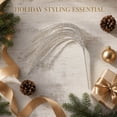 thumbnail image 5 of Tinsel Christmas Tree Icicles, 35.43in Shiny Foil Tinsel Strands, Large Tassel Wheat Ear Christmas Picks, Decorative Stems for Xmas Tree, Bouquet and Party Arrangement, 5 of 7
