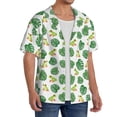 thumbnail image 2 of Fotbe Frogs And Tropical Leaves Camisa Estampada de Manga Corta para Hombre, Casual de Verano, Estilo Playero, Sin Arrugas-Small, 2 of 5